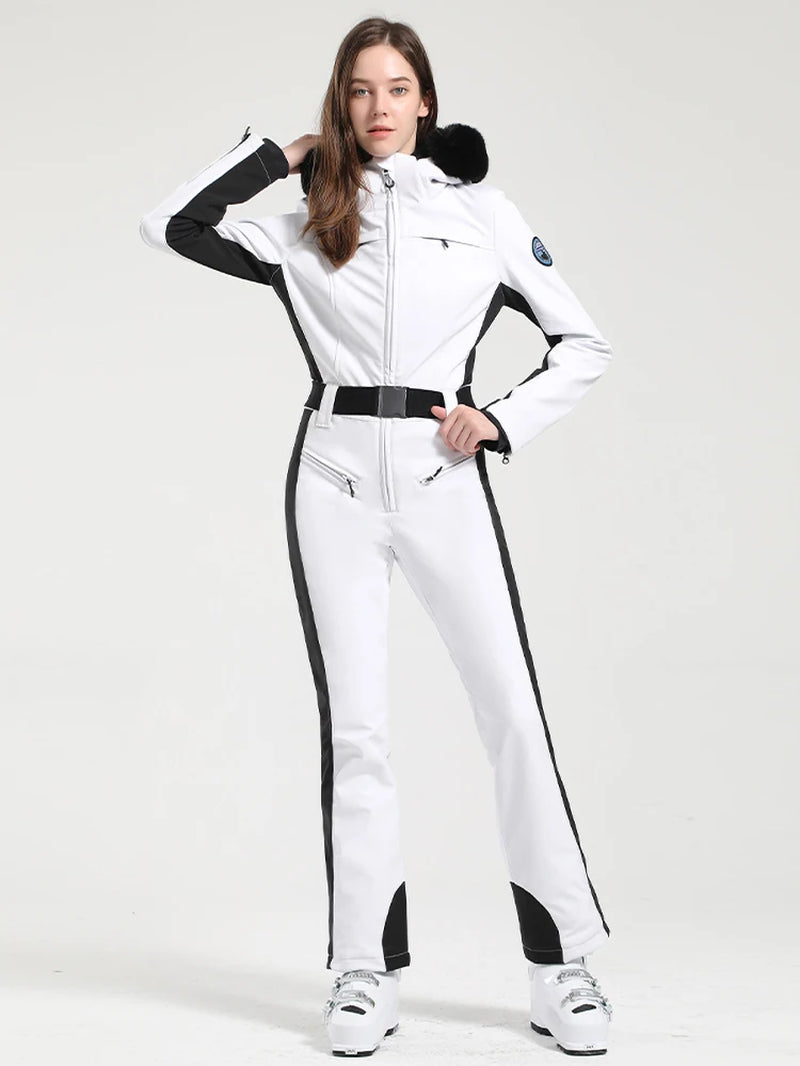 Stay Stylish on the Slopes: Women's Thickened One-Piece Ski Suit - Waterproof, Windproof & Breathable! ❄️⛷️✨