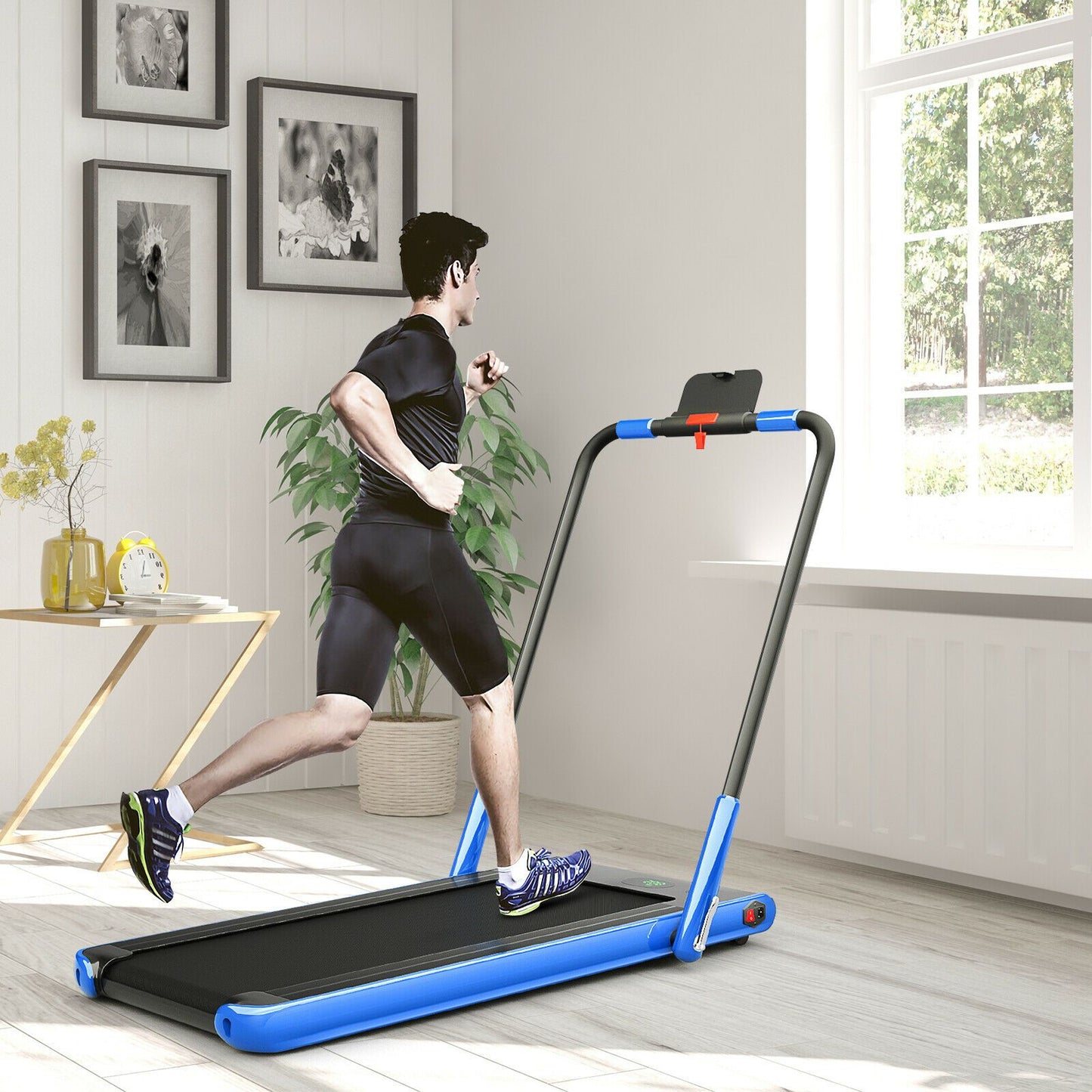 Folding Treadmill with LED Display and Bluetooth Audio Functionality
