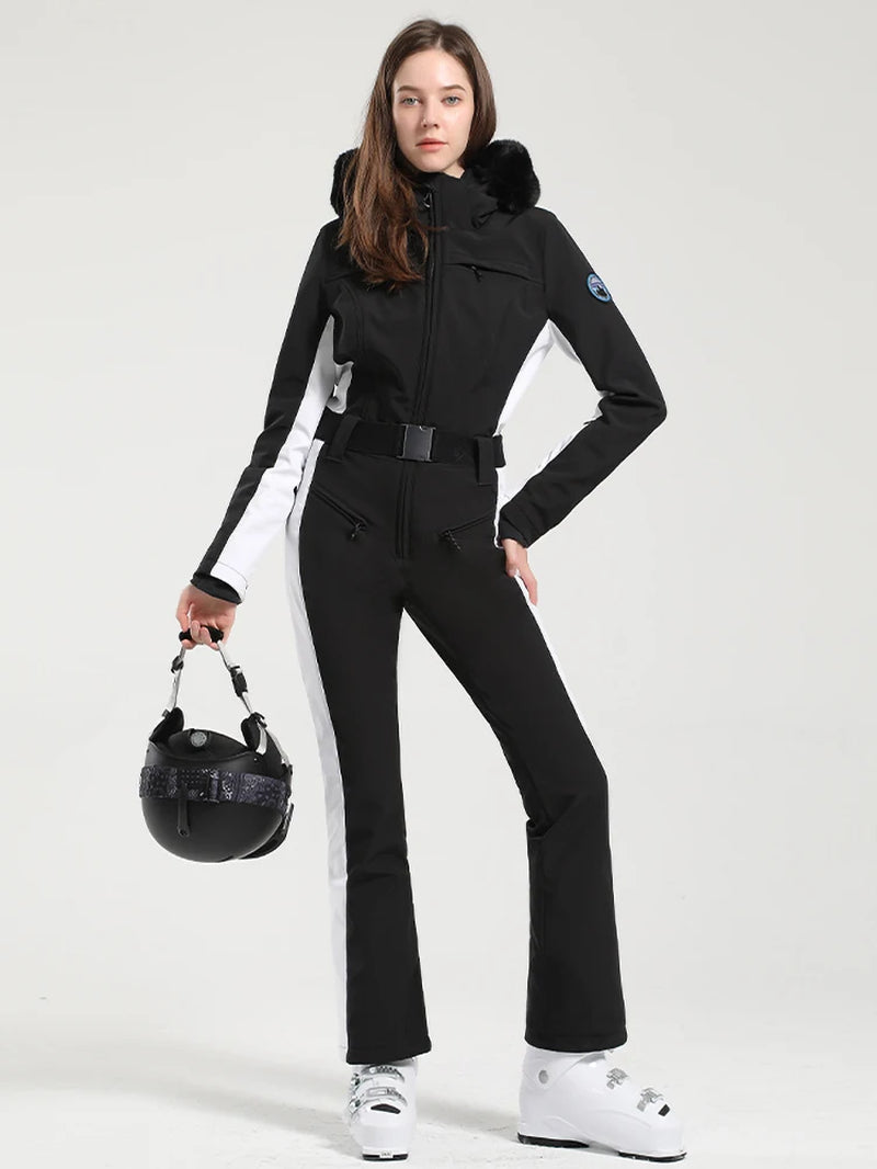 Stay Stylish on the Slopes: Women's Thickened One-Piece Ski Suit - Waterproof, Windproof & Breathable! ❄️⛷️✨