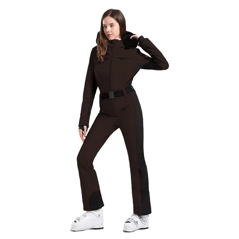 Stay Stylish on the Slopes: Women's Thickened One-Piece Ski Suit - Waterproof, Windproof & Breathable! ❄️⛷️✨
