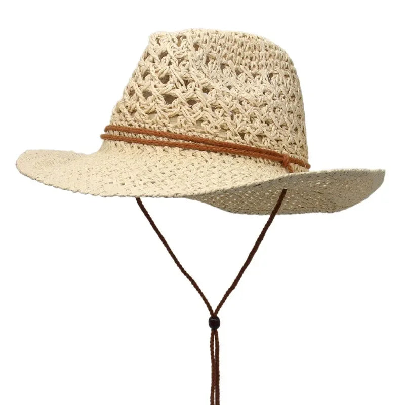 Unisex Vintage Western Straw Sun Hat