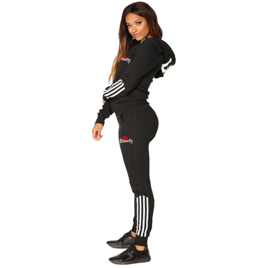 Zip-up Hoodie and Pants Casual Jogging Set