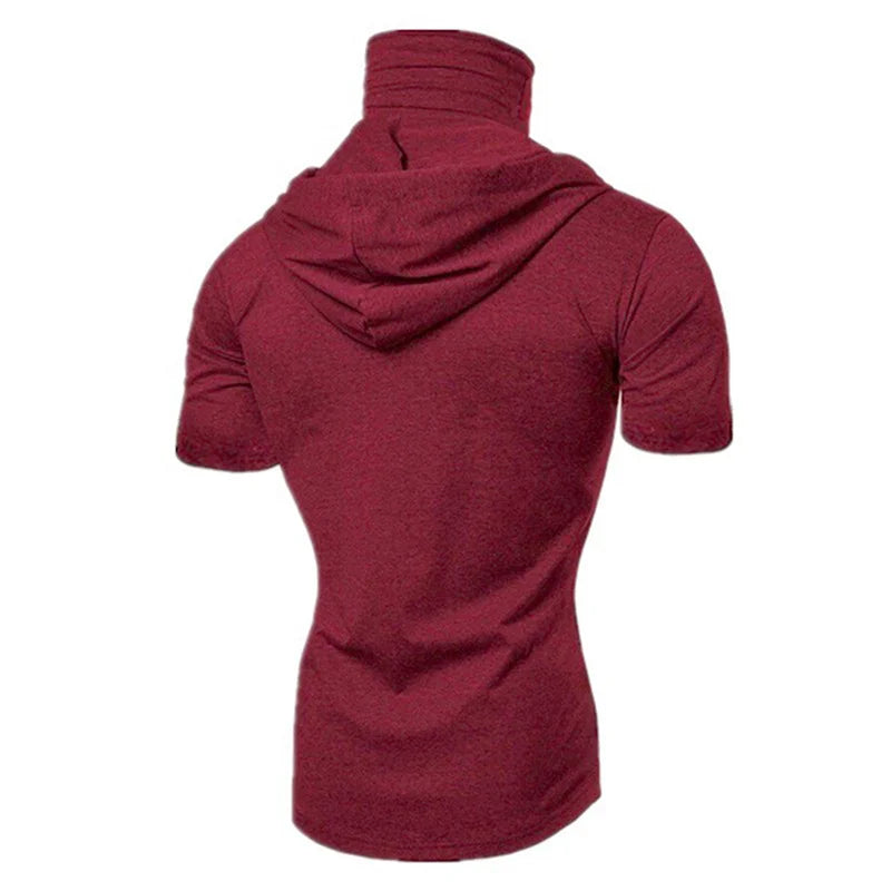 Mens Gym Thin Hoodie Short Sleeve Hoodie