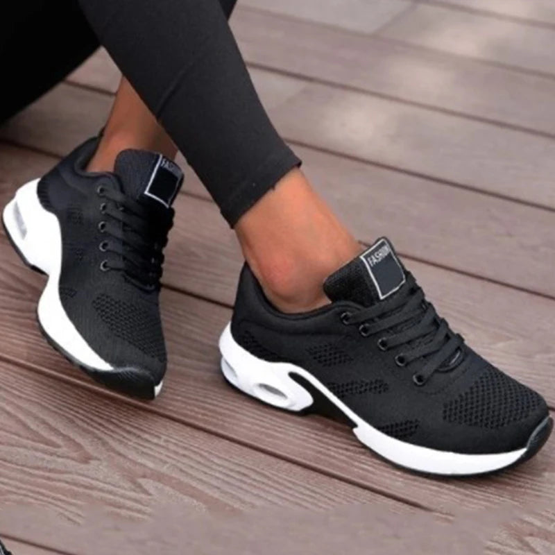 Womens Lace Up Soft Sneakers