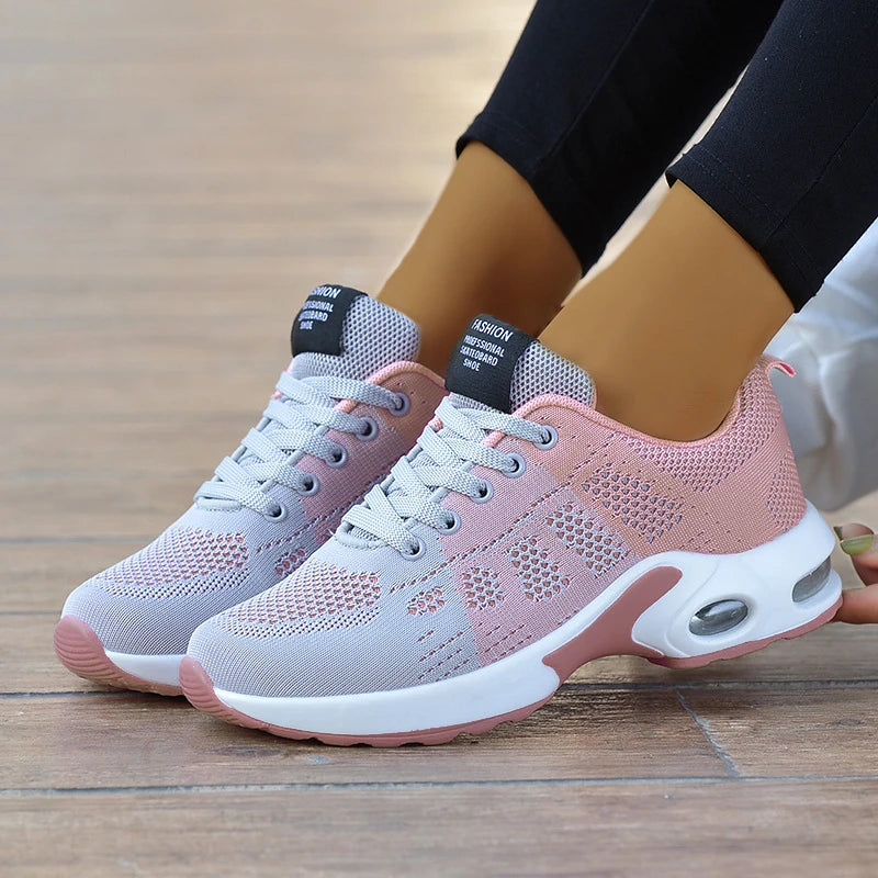 Womens Lace Up Soft Sneakers