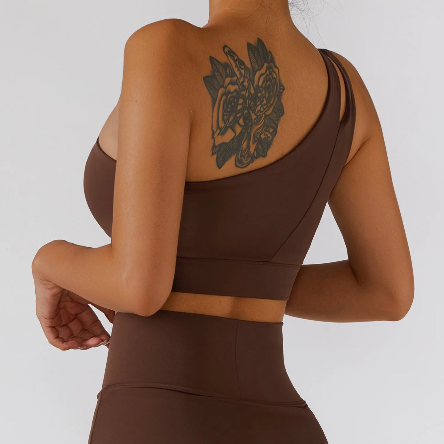 One Shoulder Push Up Underwire Gym Bra