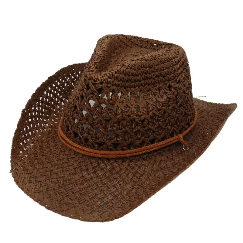 Unisex Vintage Western Straw Sun Hat