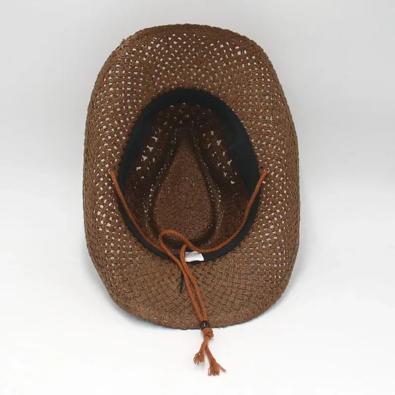 Unisex Vintage Western Straw Sun Hat