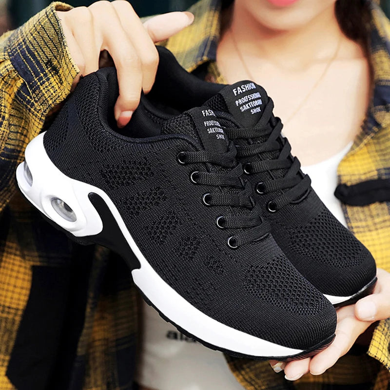 Womens Lace Up Soft Sneakers