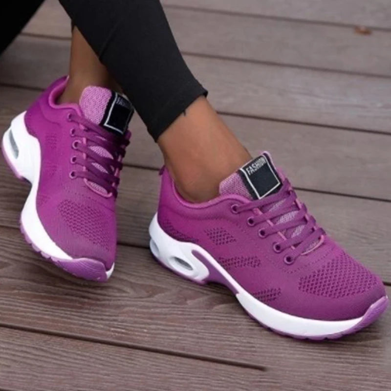 Womens Lace Up Soft Sneakers