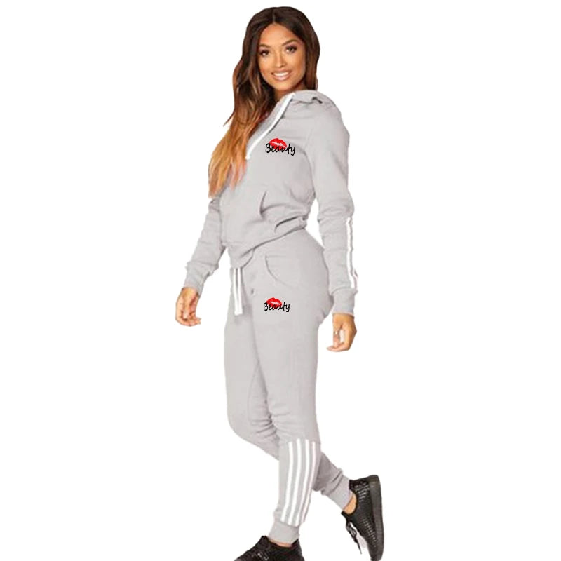 Zip-up Hoodie and Pants Casual Jogging Set