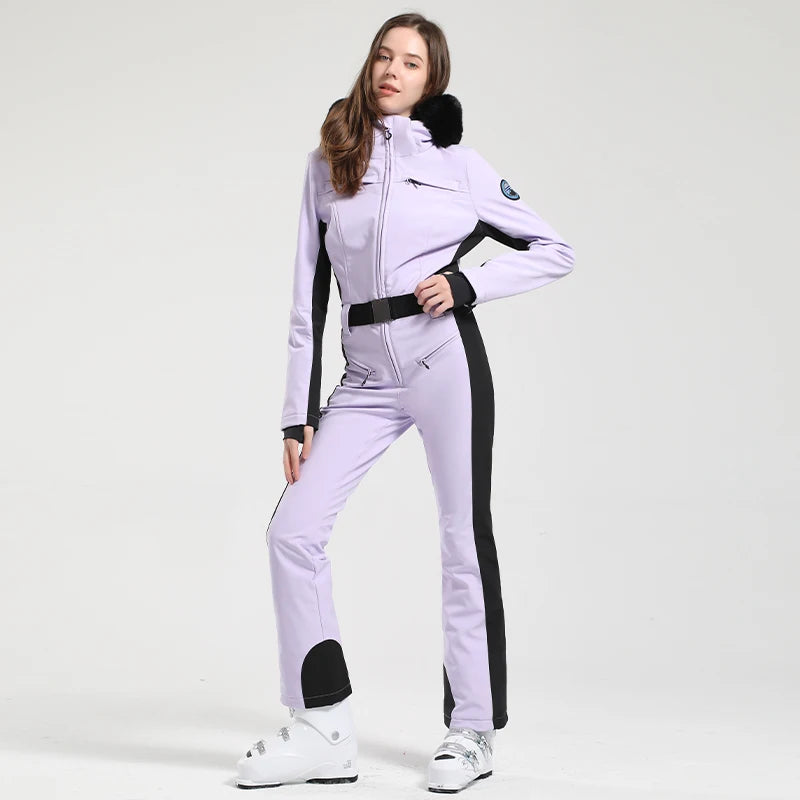 Stay Stylish on the Slopes: Women's Thickened One-Piece Ski Suit - Waterproof, Windproof & Breathable! ❄️⛷️✨