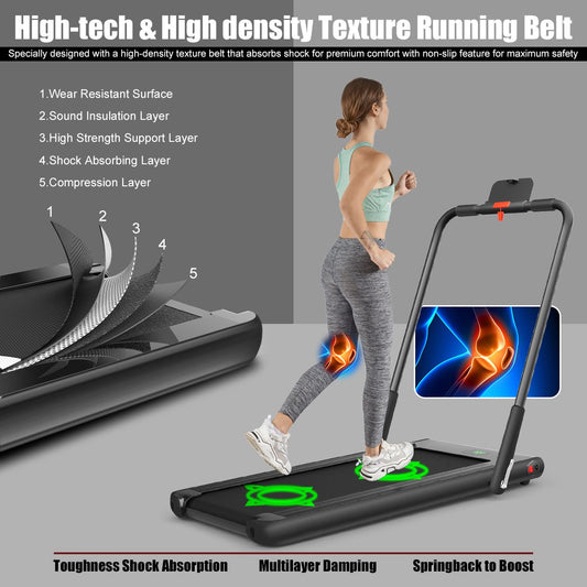 Folding Treadmill with LED Display and Bluetooth Audio Functionality