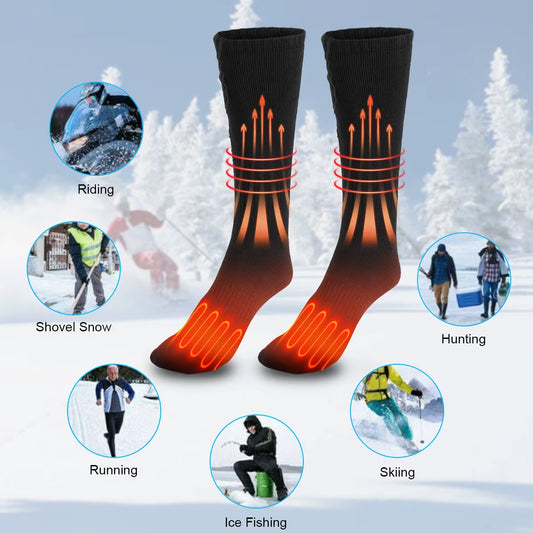 Stay cozy on your winter adventures! ❄️🔥 Check out these 2 Pairs of Heated Socks – perfect for skiing, snowmobiling, and camping! 🧦❤️ #WinterWarmth #OutdoorAdventures