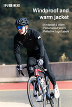 Men's Fleece Thermal Cycling Jacket – Windproof Softshell MTB Bike Jacket