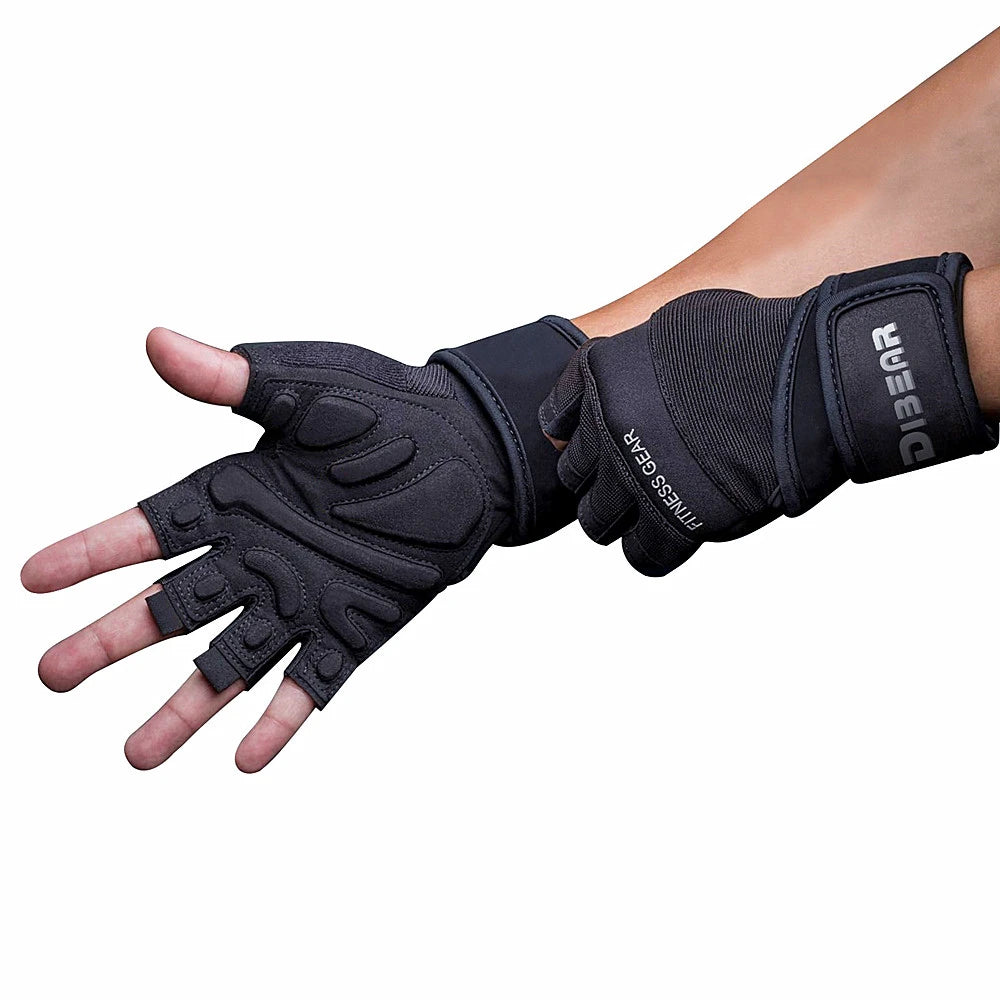 Unisex Half Finger Gym Gloves – Non-Slip Wrist Support Fitness Gloves