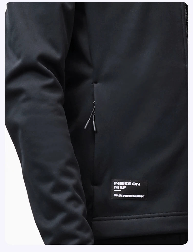 Men's Fleece Thermal Cycling Jacket – Windproof Softshell MTB Bike Jacket