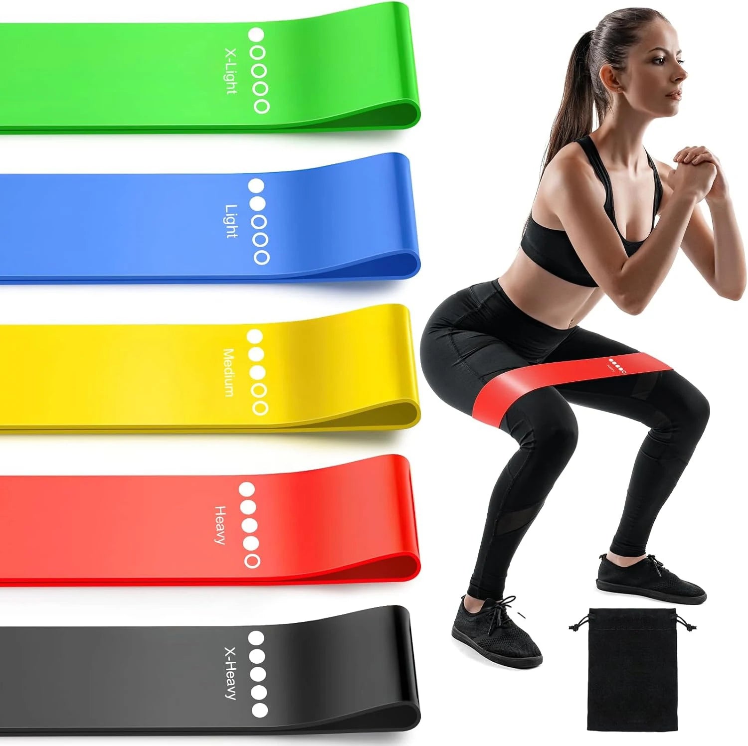 TPE Resistance Band Set – 5 Levels for Strength Training & Toning