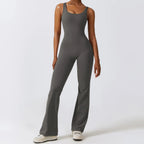 Women's Stretch Fitness Jumpsuit – Nylon Spandex One-Piece Bodysuit