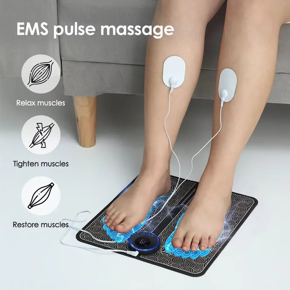 EMS Electric Foot Massager Pad – 6 Modes & 9 Intensity Levels