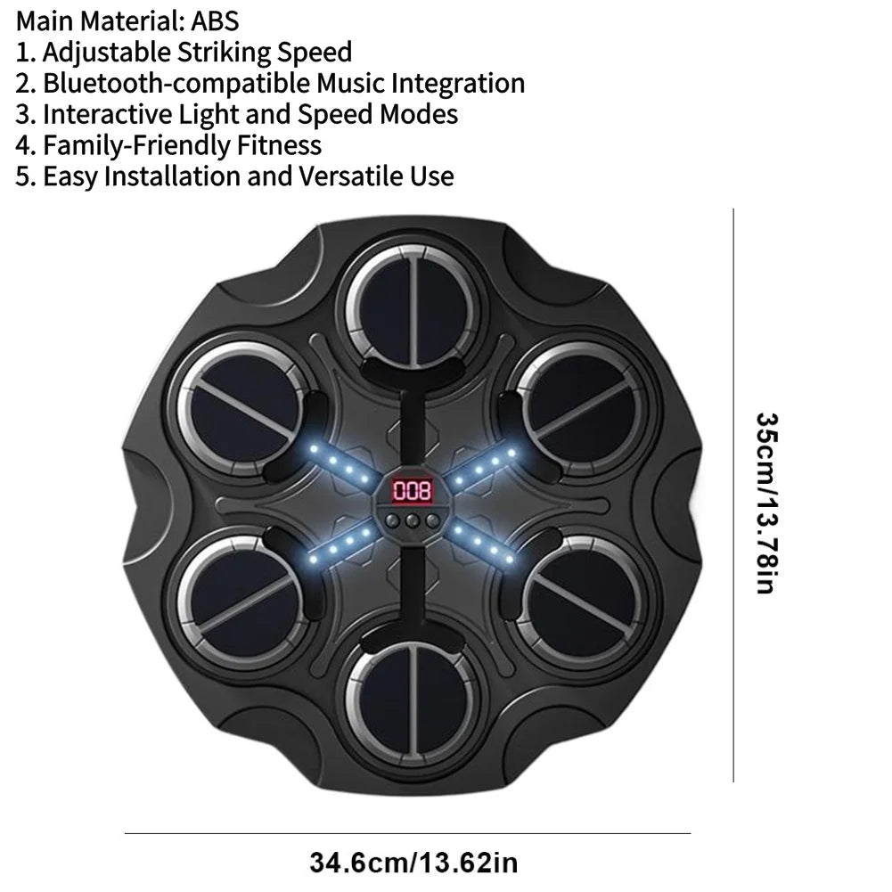 Smart Music Boxing Machine – Bluetooth Wall Mounted Punching Trainer for Kids & Adults