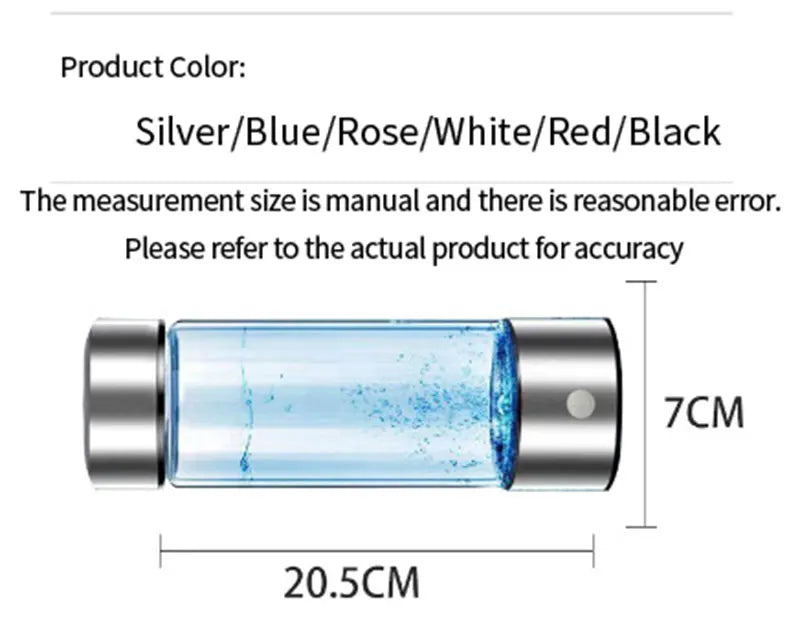 Hydrogen Water Bottle – USB Rechargeable Titanium Filter | Antioxidant Rich Water