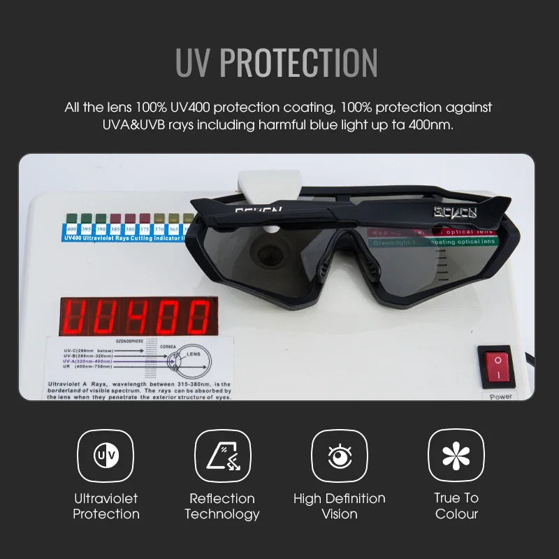Unisex Photochromic Cycling Glasses