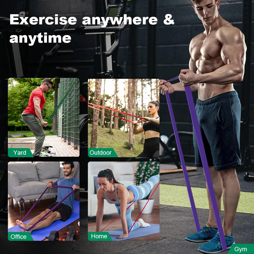 Latex Resistance Bands Set – 5 to 120lbs | Home Gym Training