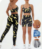 Women's Printed Gym Set – Sports Bra & Leggings 2-Piece Activewear