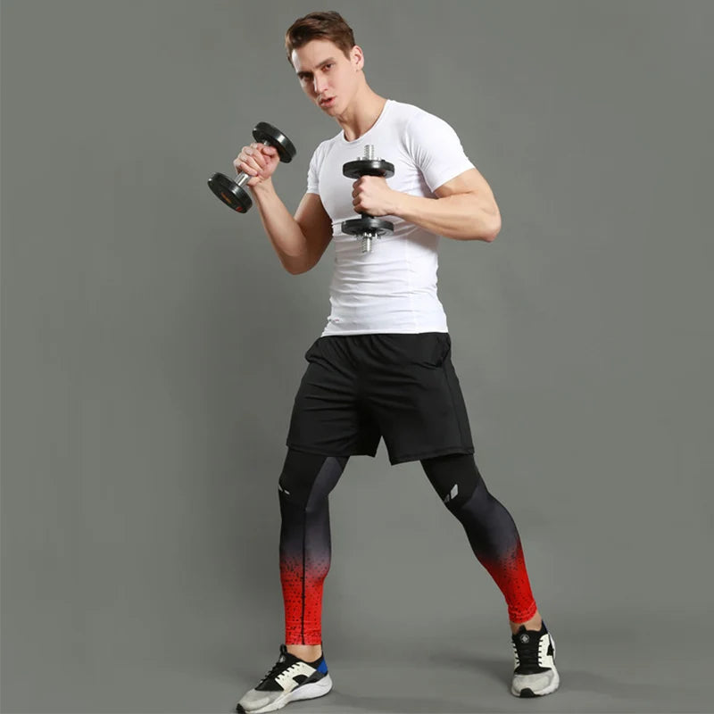Men's Compression Running Leggings – Quick Dry Gym & Training Tights