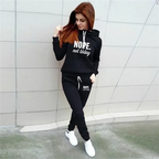 Women's Casual Hoodie Jogger Set – 2-Piece Tracksuit