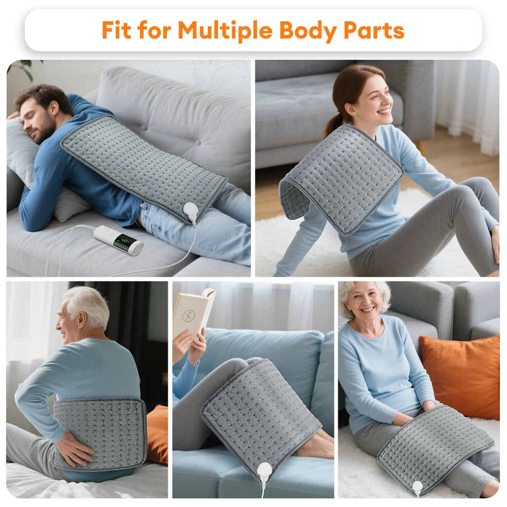 Electric Heating Pad – 9 Heat Levels, 4 Modes & Timer | Abdomen, Shoulder & Knee Relief