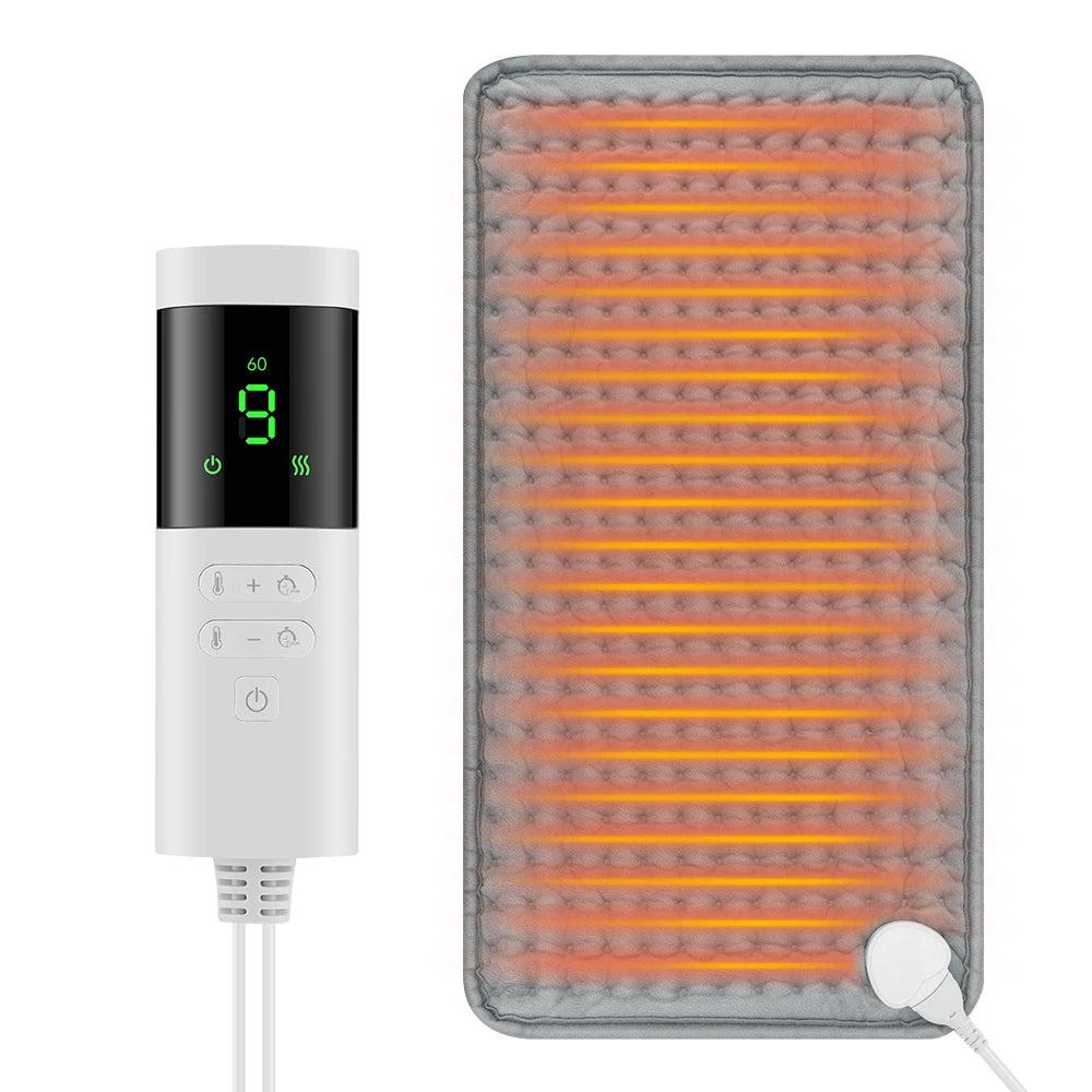Electric Heating Pad – 9 Heat Levels, 4 Modes & Timer | Abdomen, Shoulder & Knee Relief