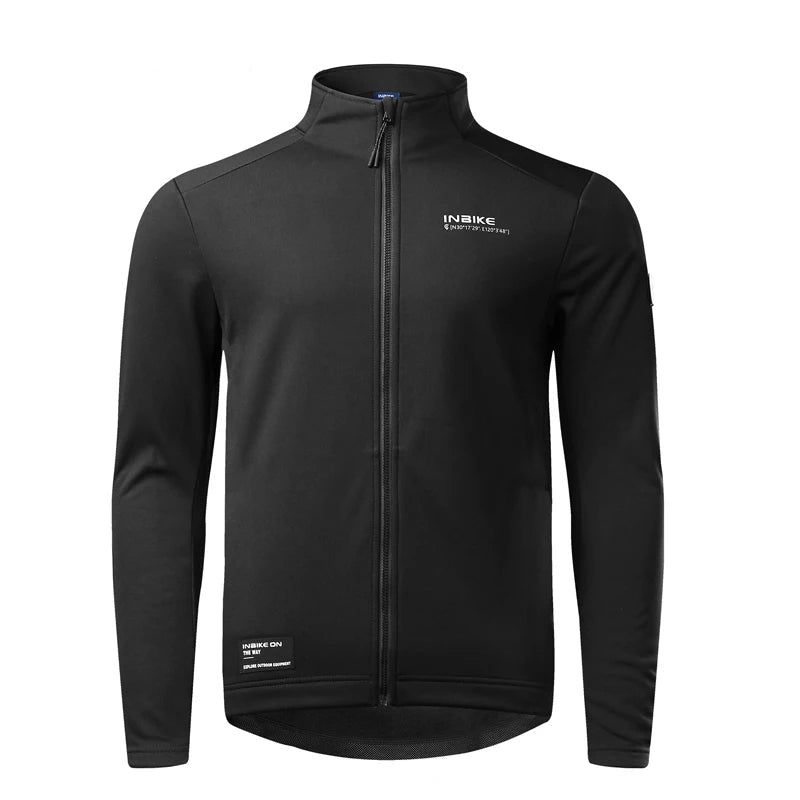 Men's Fleece Thermal Cycling Jacket – Windproof Softshell MTB Bike Jacket