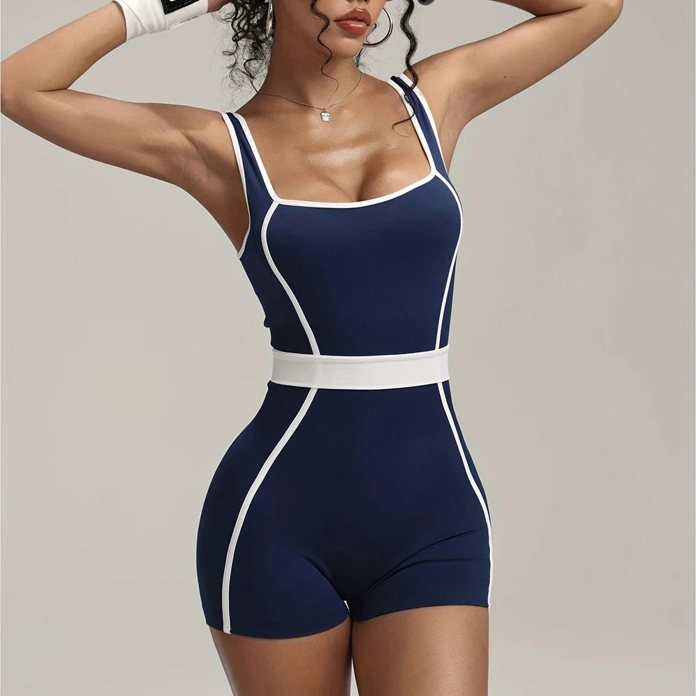 Women's Sporty One-Piece Jumpsuit – Quick Dry Gym & Yoga Bodysuit