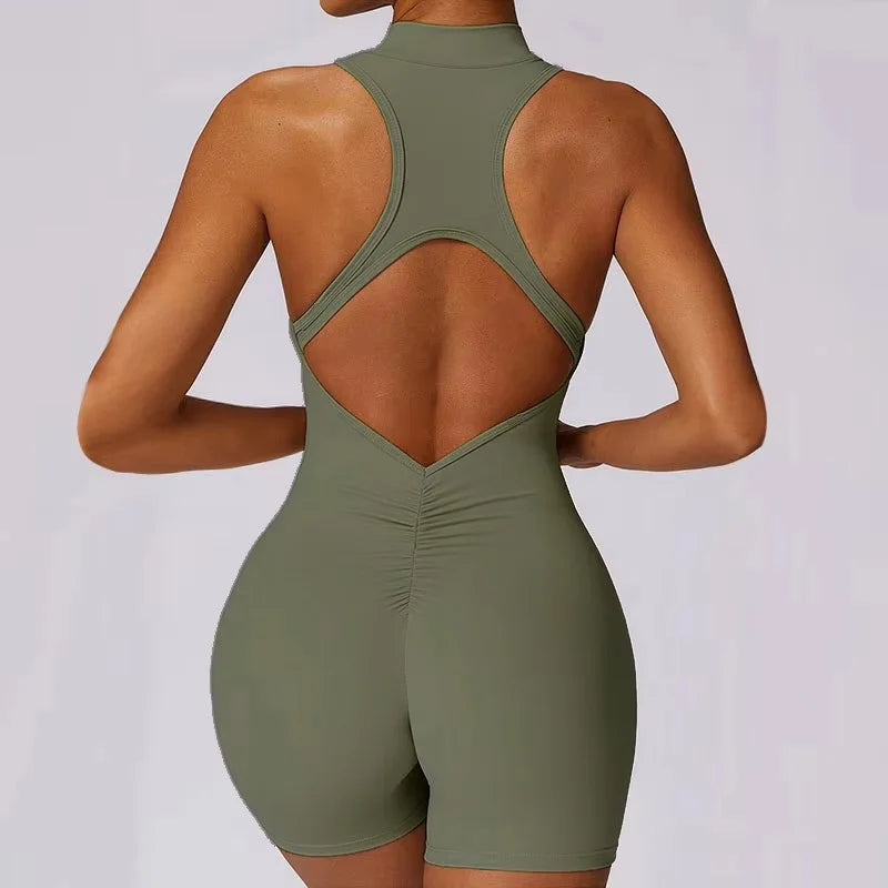 Women's One-Piece Sports Bodysuit – Yoga Running & Dance Jumpsuit