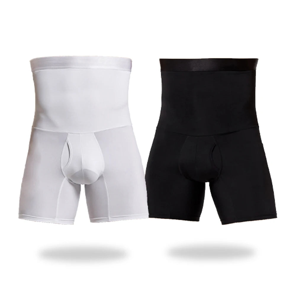 Men's Tummy Control Compression Shorts – High Waist Slimming Shapewear