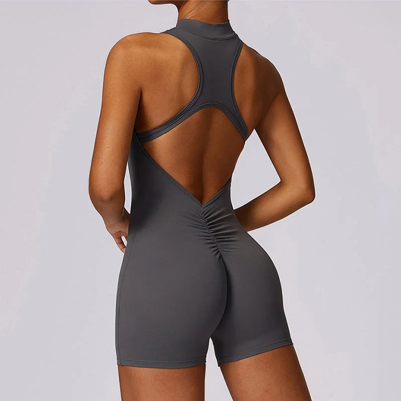 Women's One-Piece Sports Bodysuit – Yoga Running & Dance Jumpsuit