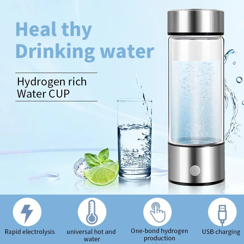 Hydrogen Water Bottle – USB Rechargeable Titanium Filter | Antioxidant Rich Water