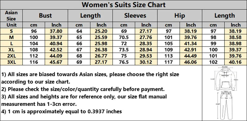 Women's Casual Hoodie Jogger Set – 2-Piece Tracksuit