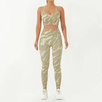 Women's Printed Gym Set – Sports Bra & Leggings 2-Piece Activewear