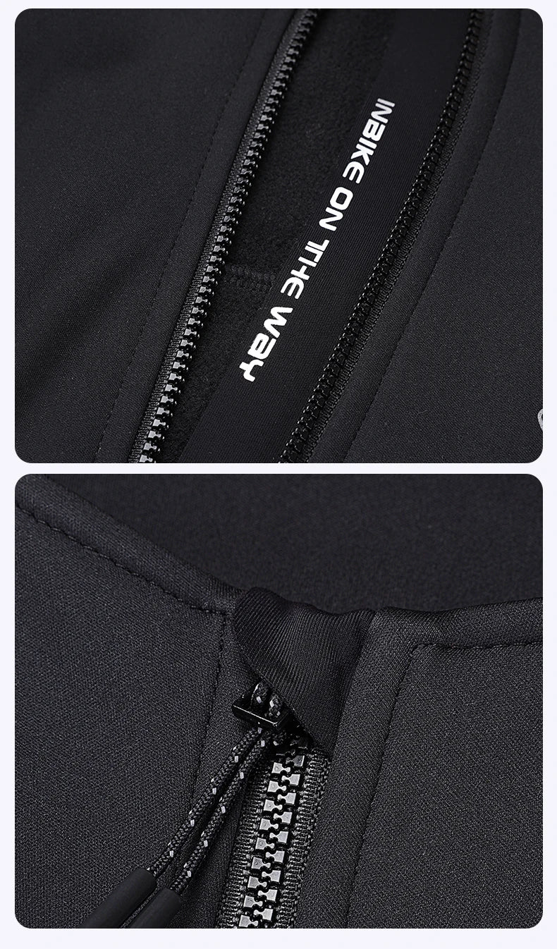 Men's Fleece Thermal Cycling Jacket – Windproof Softshell MTB Bike Jacket