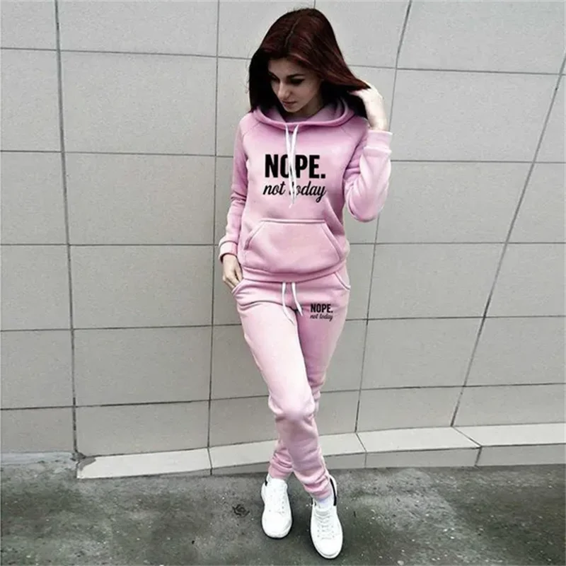 Women's Casual Hoodie Jogger Set – 2-Piece Tracksuit