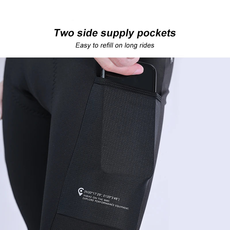Men's Padded Cycling Pants – Winter Fleece Thermal Bike Tights