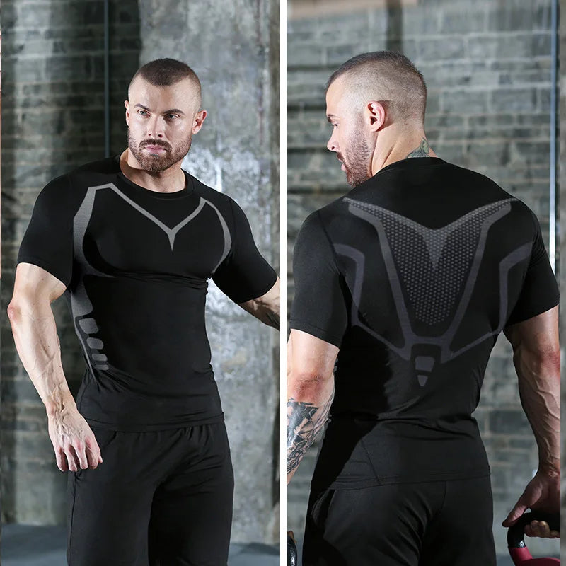 Men's Quick Dry Compression T-Shirt – Short Sleeve Running & Gym Top