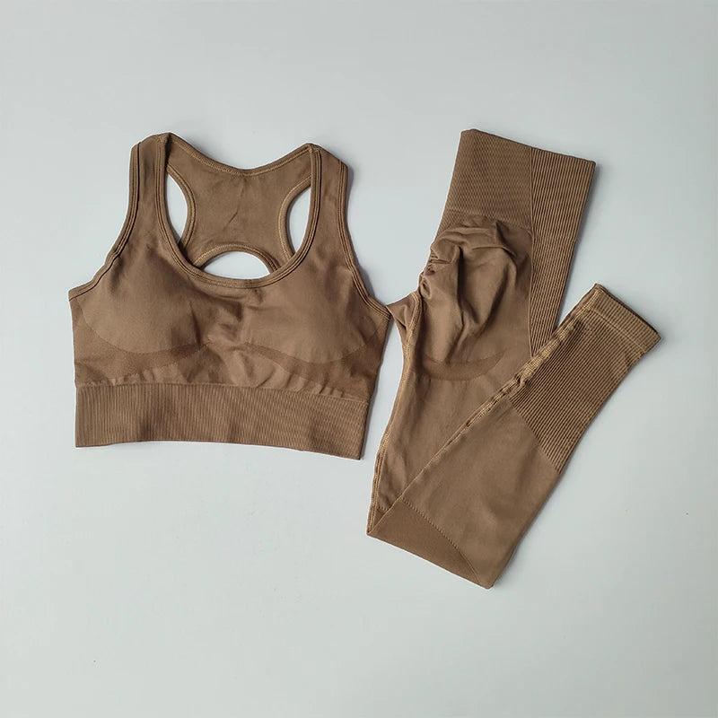 Women's Crop Top Yoga Set – Sports Bra & Tank Top