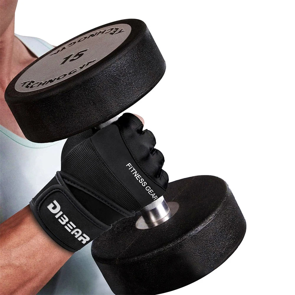 Unisex Half Finger Gym Gloves – Non-Slip Wrist Support Fitness Gloves