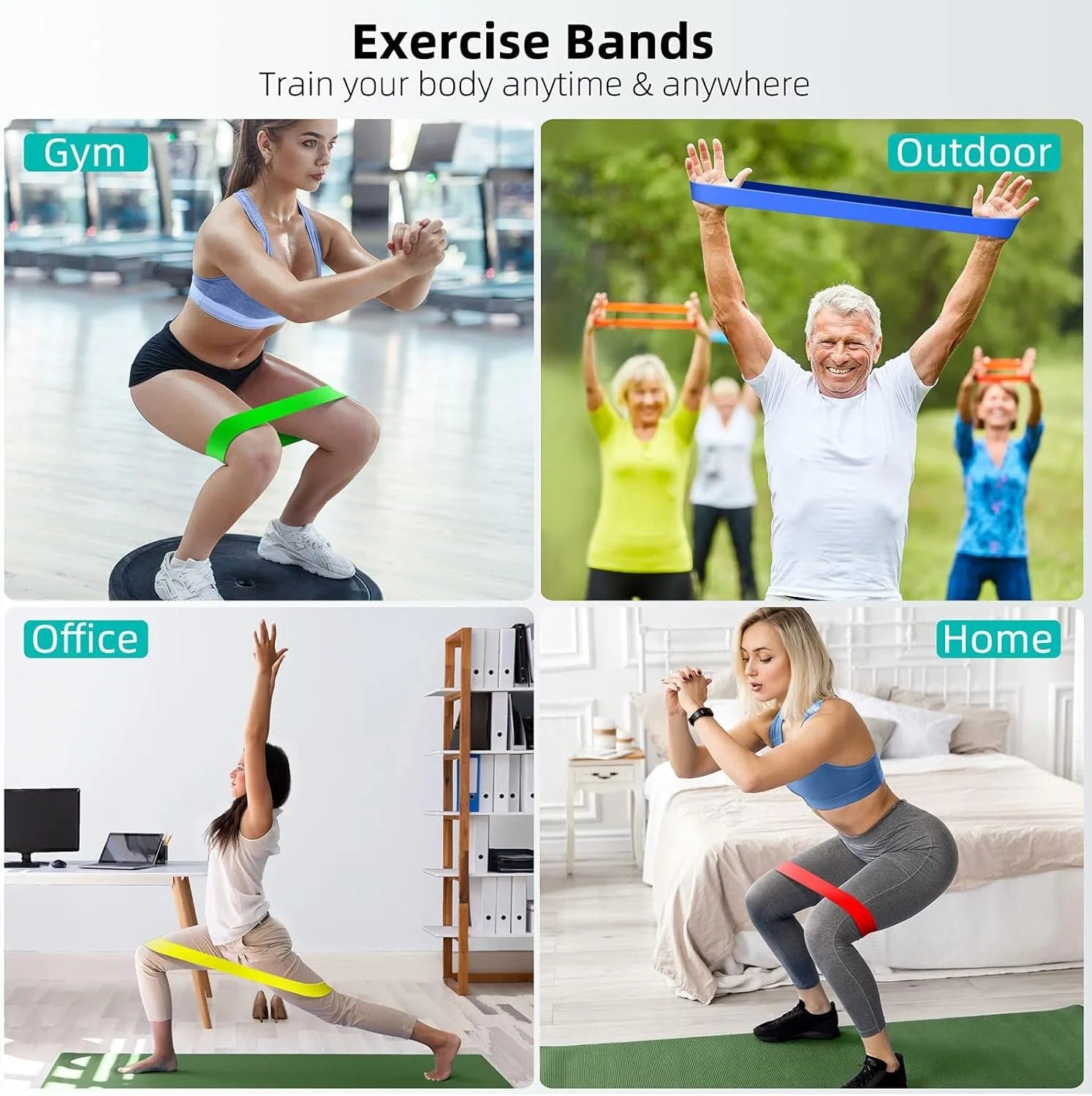 TPE Resistance Band Set – 5 Levels for Strength Training & Toning