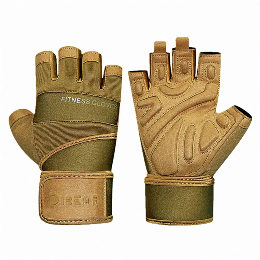 Unisex Half Finger Gym Gloves – Non-Slip Wrist Support Fitness Gloves