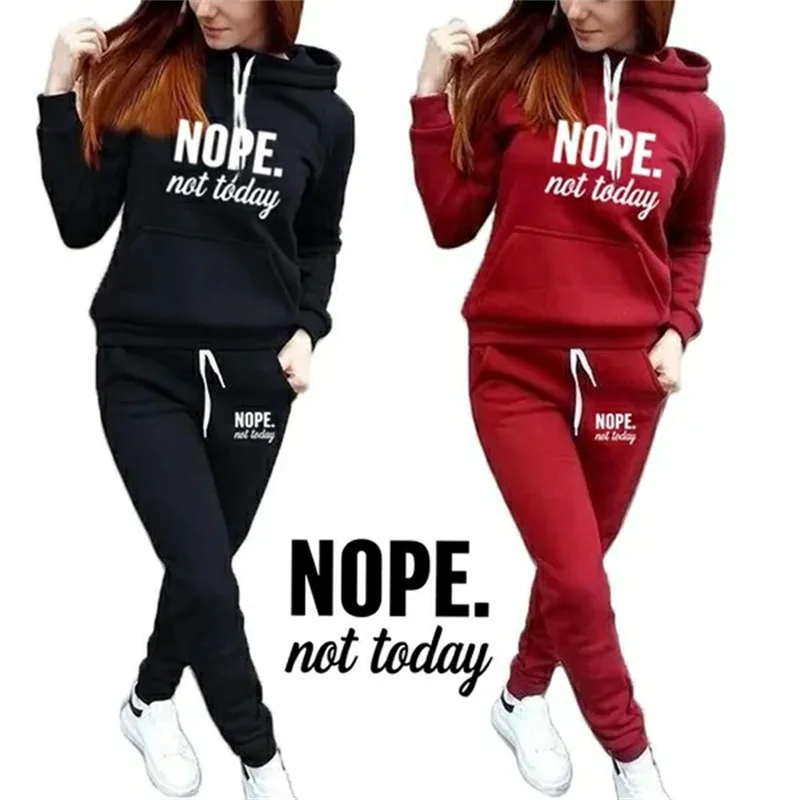 Women's Casual Hoodie Jogger Set – 2-Piece Tracksuit